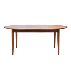 Fototapeta premium Oval wooden dining table isolated on transparent background