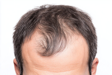 Thinning hair and receding hairline in men can be common concern, affecting self esteem and confidence. This captures subtle signs of hair loss, highlighting scalp and hair texture