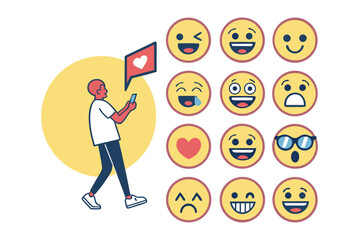 Emoji big set. Vector