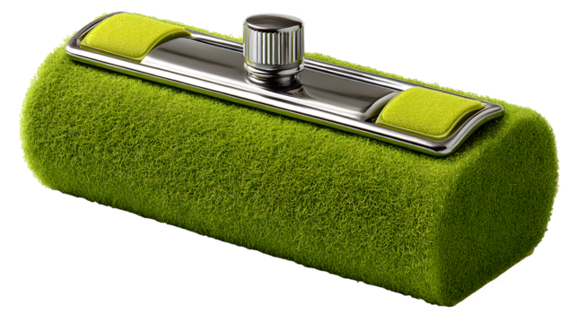 Grass covered vintage radio isolated on transparent background