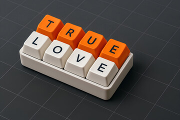 Express your true love and affection with this vibrant keyboard keys message, perfect for Valentine's Day promotions or heartfelt greetings