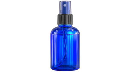 Cobalt blue spray bottle isolated on transparent background