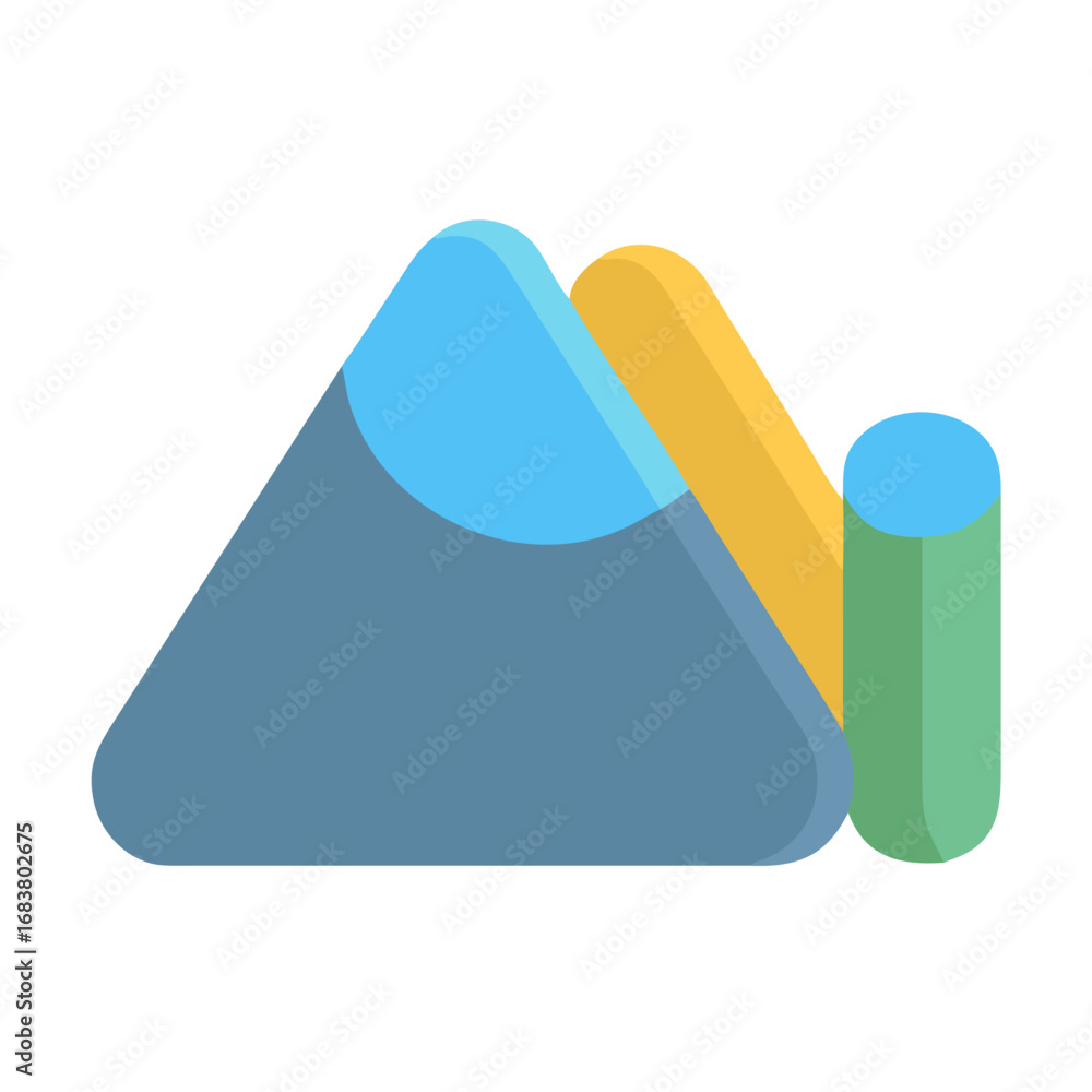 Poster abstract shapes with rounded edges on a black background