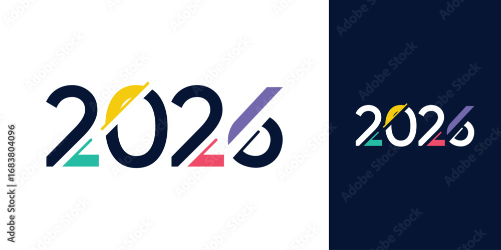 Poster 2026 design element with modern and creative concept style