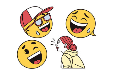 Emoji big set. Vector
