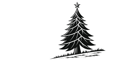 Stylized Christmas Tree Silhouette Vector – Minimal Festive Evergreen Illustration