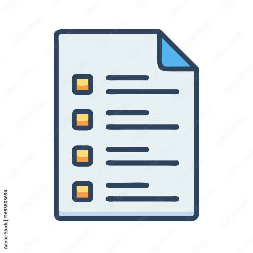Poster checklist document icon design with light gray background