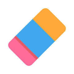 Colorful rubber eraser illustration for educational or design applications