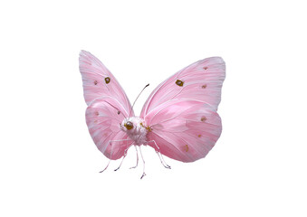 Isolated pink butterfly with delicate wings