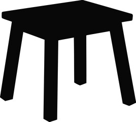 Modern black stool isolated on white for interior design and product mockups vector