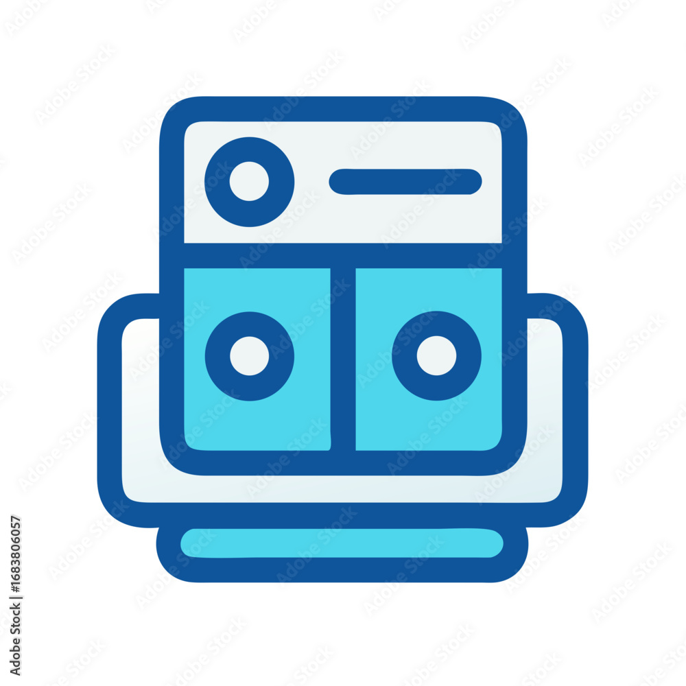 Poster stylized server stack icon isolated on black background
