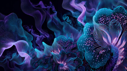 Abstract fractal patterns and shapes. Infinite universe..Mysterious psychedelic relaxation pattern. Dynamic flowing natural forms. Sacred geometry.Mystical spirals.