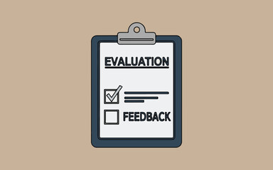 Clipboard with evaluation and feedback checklist for performance assessment and review