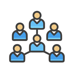 Simple organization chart depicting hierarchy and teamwork visually