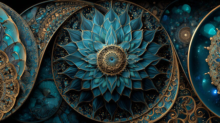 Abstract fractal patterns and shapes. Infinite universe..Mysterious psychedelic relaxation pattern. Dynamic flowing natural forms. Sacred geometry.Mystical spirals.