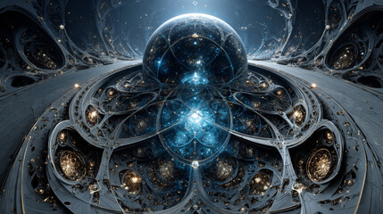 Abstract fractal patterns and shapes. Infinite universe.