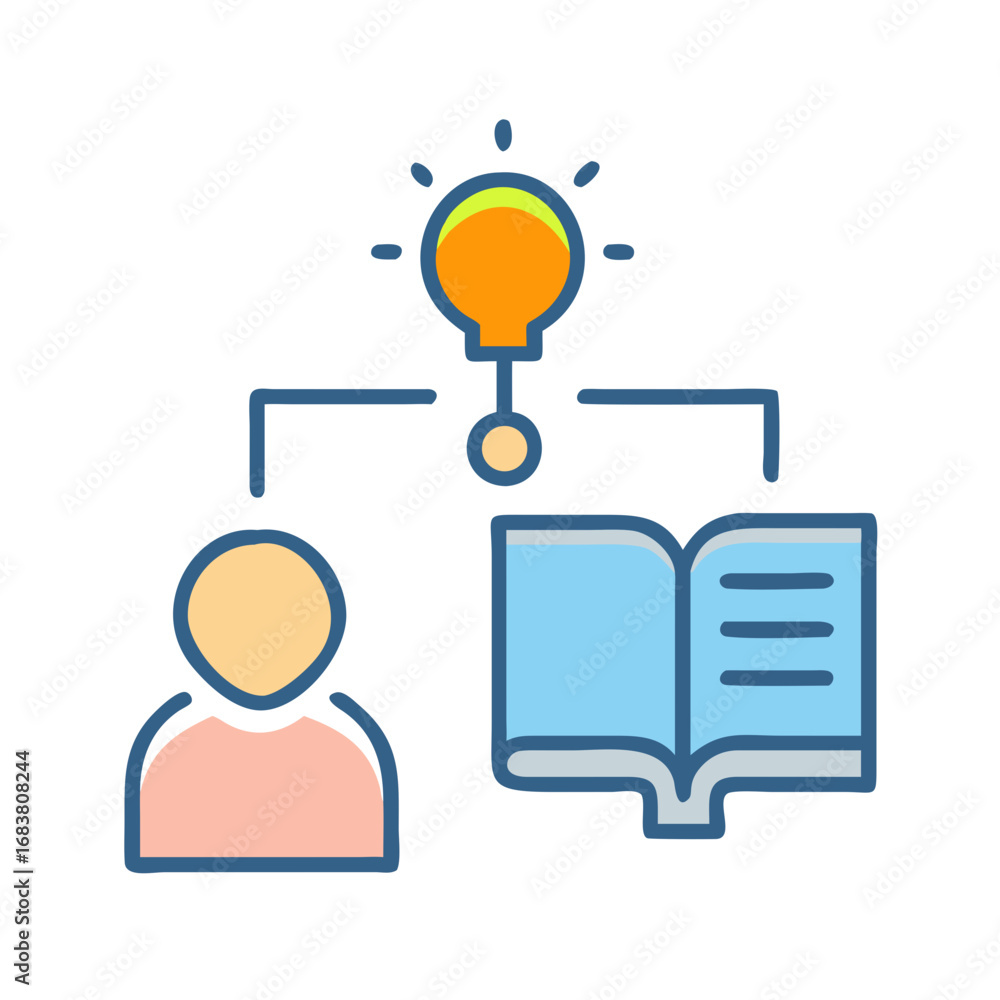 Poster concept design showing learning or studying and generating ideas