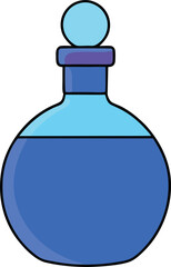 Fototapeta premium Elegant blue glass perfume bottle vector illustration for branding and design projects transparent background