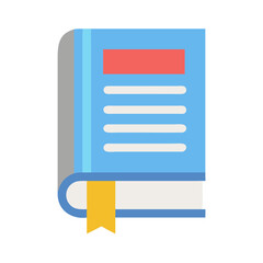 Obraz premium Stylized textbook illustration with bookmark against a solid background