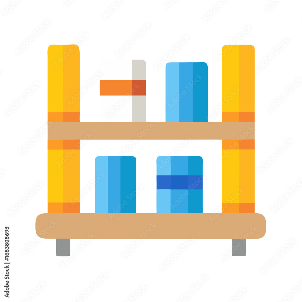 Poster minimalist bookshelf vector illustration with books on black background