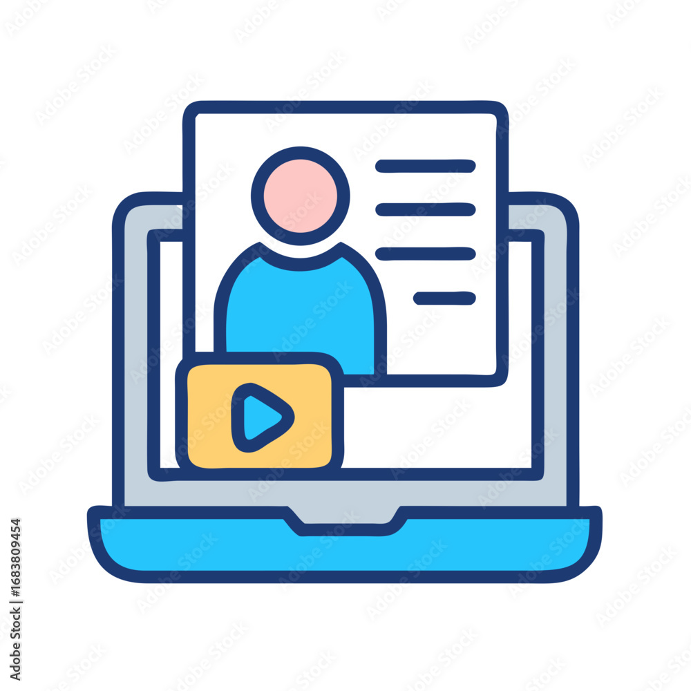 Poster online learning platform interface displayed on a laptop screen