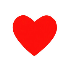 A solid, vibrant red heart shape, outlined in red, against a black background