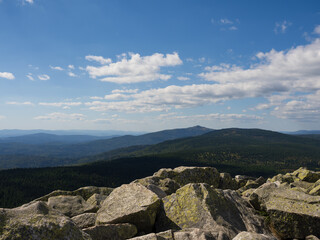 Bayerischer Wald, Blick vom Lusen zum Großen Rachel