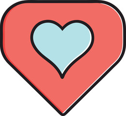 Social media heart like bubble icon vector graphic for digital communication and engagement transparent background