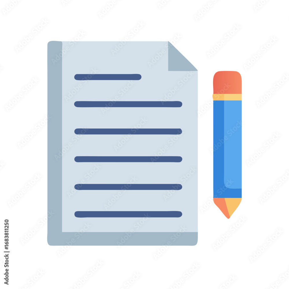 Poster a document and pencil in simple design layout
