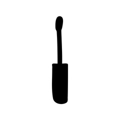 Silhouette of a classic mascara wand applicator, perfect for beauty illustrations