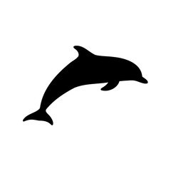 Elegant dolphin silhouette on white background showcasing graceful marine beauty