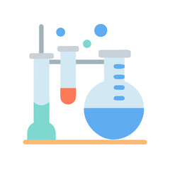 Laboratory glassware illustration on black background for chemistry related uses
