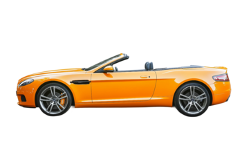Luxury convertible car isolated on transparent background