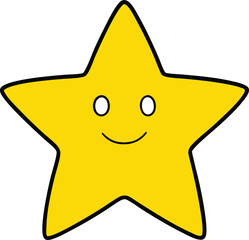 Cartoon yellow star icon vector illustration scalable graphic for general use eps transparent background