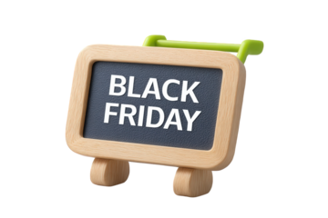 Black friday sale sign isolated on transparent background