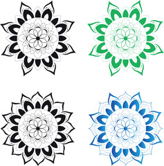 Mandala Collection Colorful and Detailed Floral Ornaments