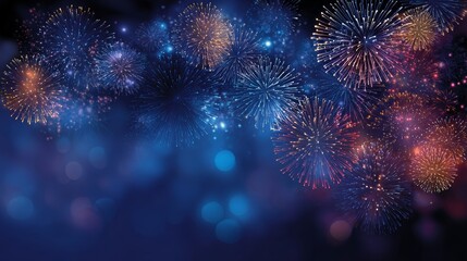 Fototapeta premium Colorful fireworks in the night sky.