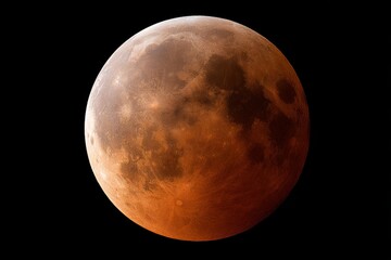 Full red moon in the night sky.