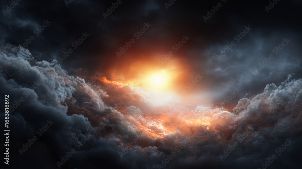 Canvas Prints full moon in the clouds at night sky.