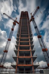 construction site with cranes