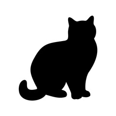 A regal looking cat sitting in silhouette with a fluffy tail