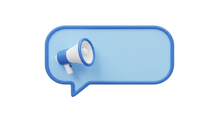 Fototapeta premium 3D Megaphone in Speech Bubble Icon for Announcements