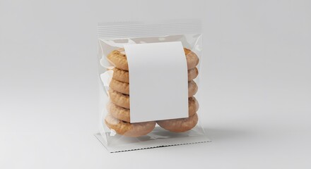 Cookies packaging mockup, clean blank label, white background