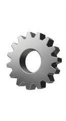 Precision Gear: A close-up studio shot showcases a singular, metallic gear, its teeth sharp and precisely defined, a testament to meticulous engineering and mechanical prowess. 