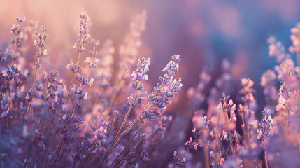 watercolor pictures Natural little a Lavender flower field in a lifestyle style expressing wonder with pastel floral shades and golden lighting harmony
