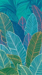 Lush tropical foliage pattern