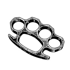 Vintage sketch of brass knuckles illustration  
