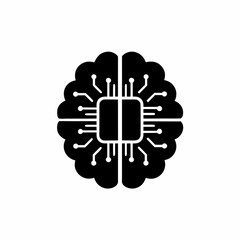 creative details AI brain chip icon Vector Illustration