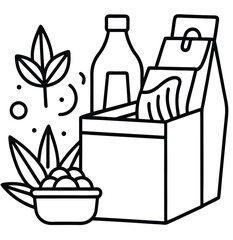 Dairy products set with bottles cups and containers in vector illustration