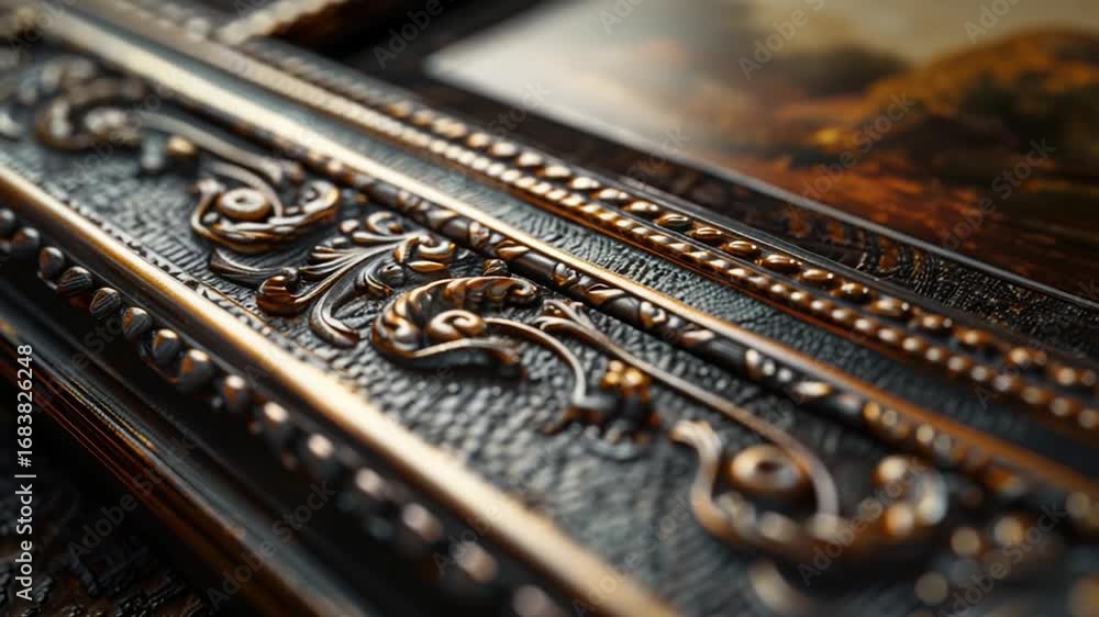 Poster close-up view of a metallic object on a table, suitable for use in industrial or technical contexts